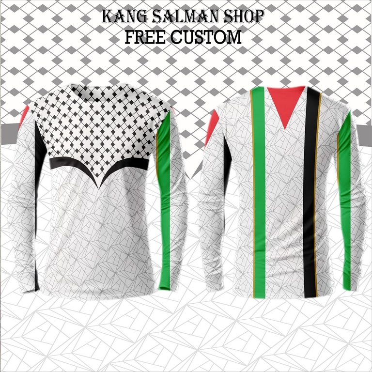 pakaian olahraga baju jersey palestina / kaos palestina bisa custom nama dan logo