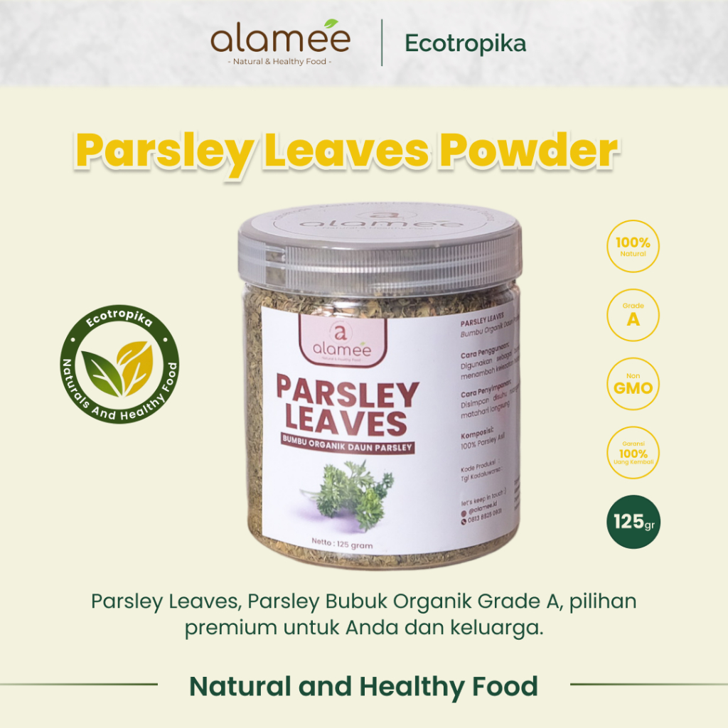 

Parsley Kering Dried Persley Flakes Daun Peterseli Leaves Bumbu Dapur Dapur Garnish Organik 125 Gram