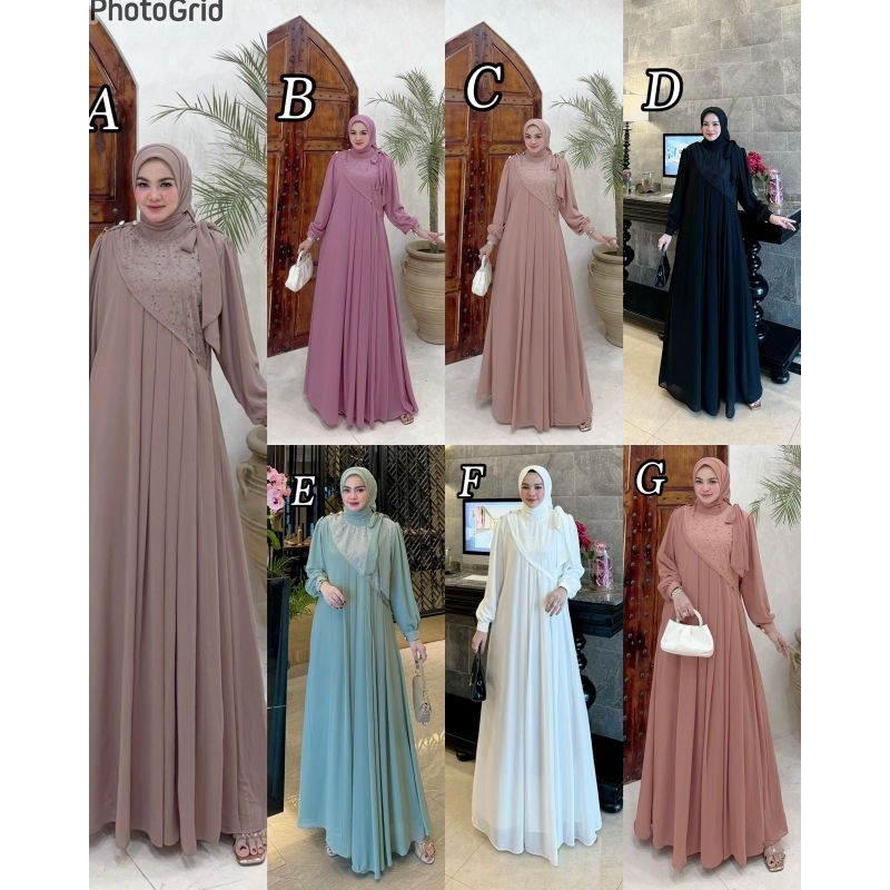 TERLARIS SAFITRI SET HIJAB PAMINA PREMIUM/DRESS KONDAGAN,DRESS PEGAJIAN COCOK BERBAGAI ACARA