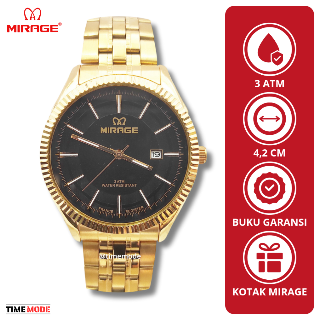 MIRAGE Jam Tangan Pria Mirage Original 8467 BRP M Tanggal Analog