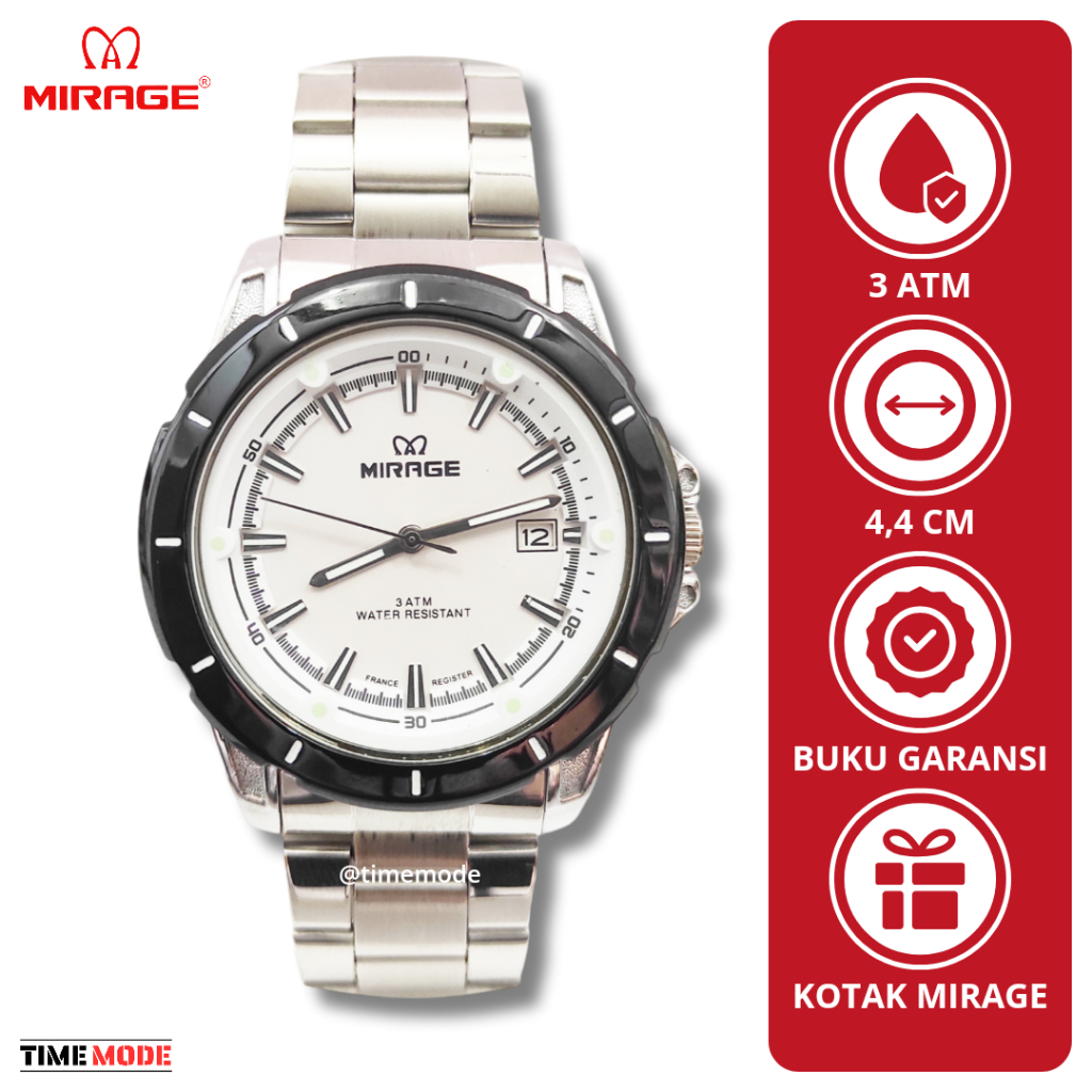 MIRAGE Jam Tangan Pria Mirage Original 8713 BRP M Tanggal Analog