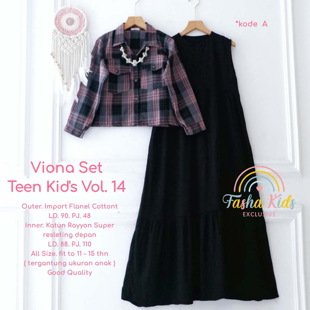 gamis set outer 9-12 tahun megumi viona set kids ori fasha kids