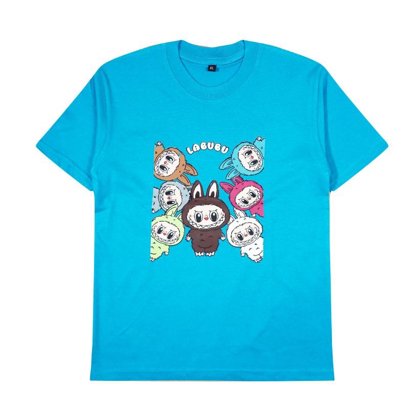 BRANDJHONS - LABUBU - KAOS ANAK - BIRU TURKIS - TURKISH - KAOS ANAK LAKI LAKI  - KAOS ANAK PEREMPUAN