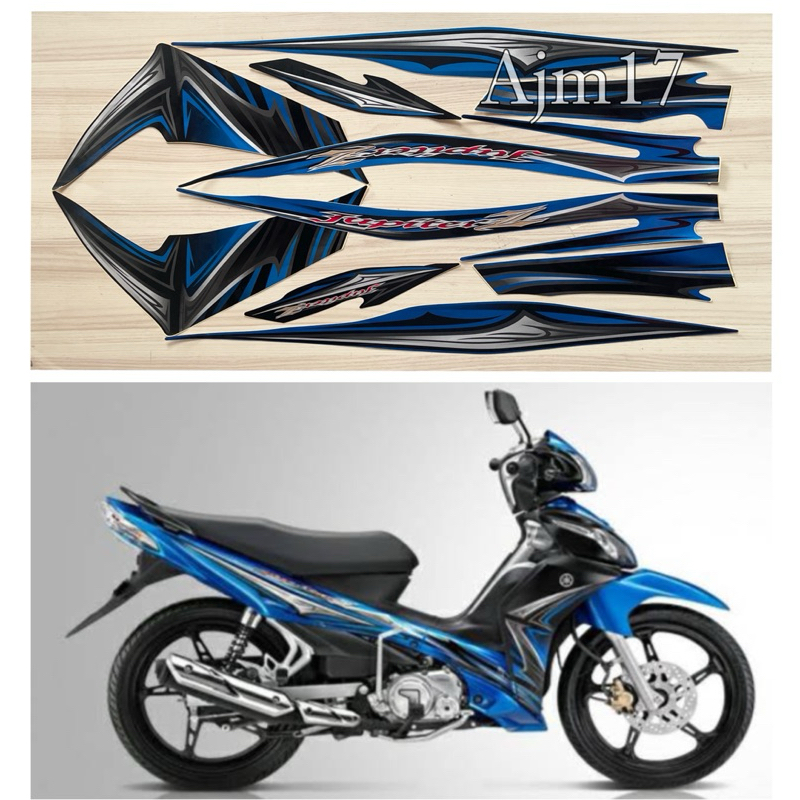 STIKER STRIPING MOTOR JUPITER Z ROBOT 2011 BIRU