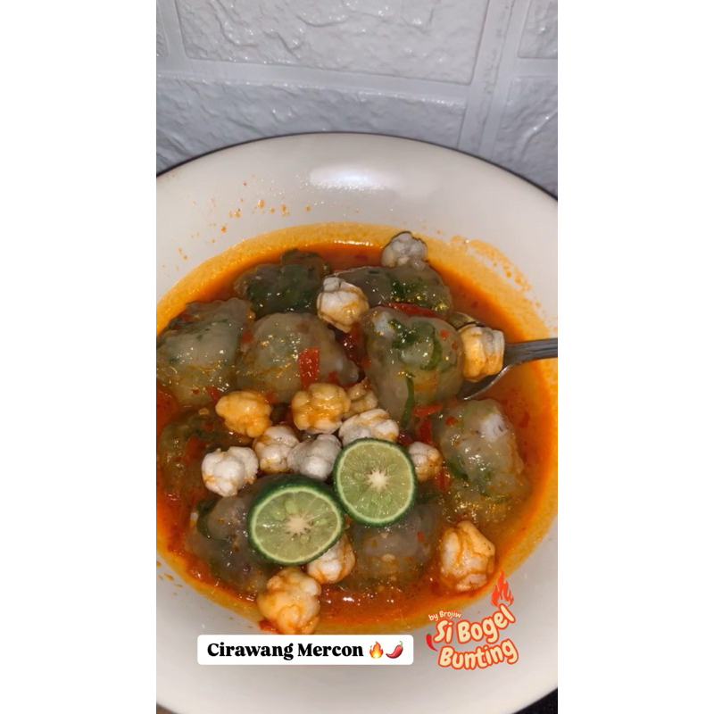 

Cirawang kuah mercon pedas baso aci tulang rangu