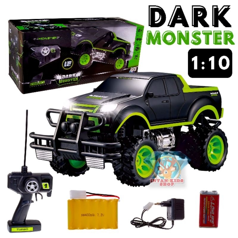 MAINAN ANAK MOBIL REMOTE CONTROL JEEP OFFROAD 2.4 GHZ RC DARK MONSTER TURBO 1:10 PR-17490