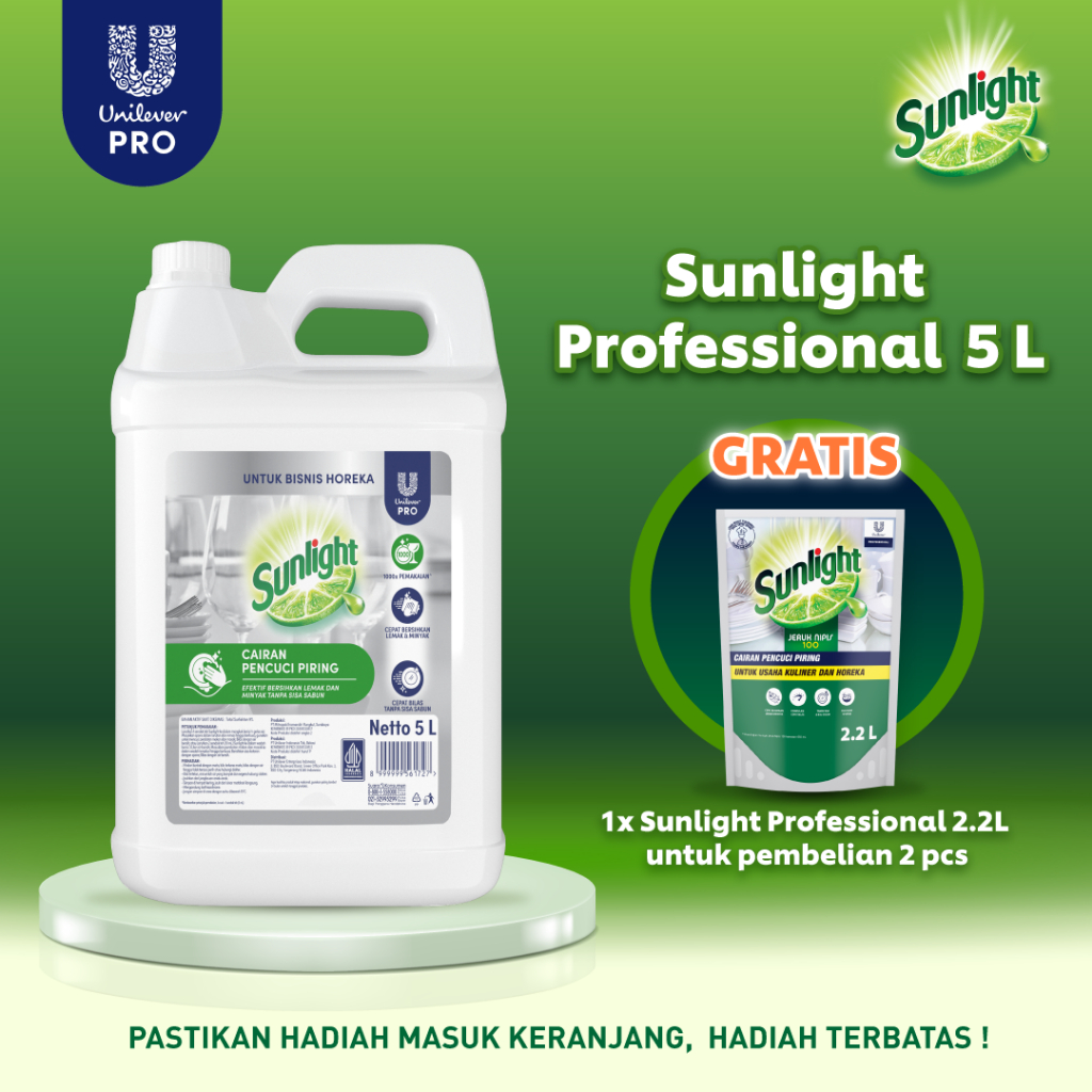 Sunlight Professional Sabun Cuci Piring Cair Jeruk Nipis 5 L Jerigen