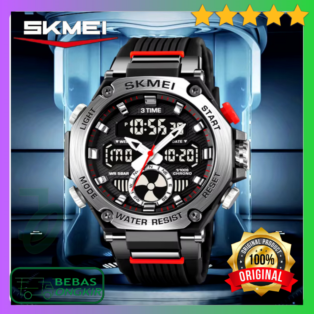 Jam Tangan Digital Analog Pria Sporty Waterproof 5 ATM SKMEI 2223