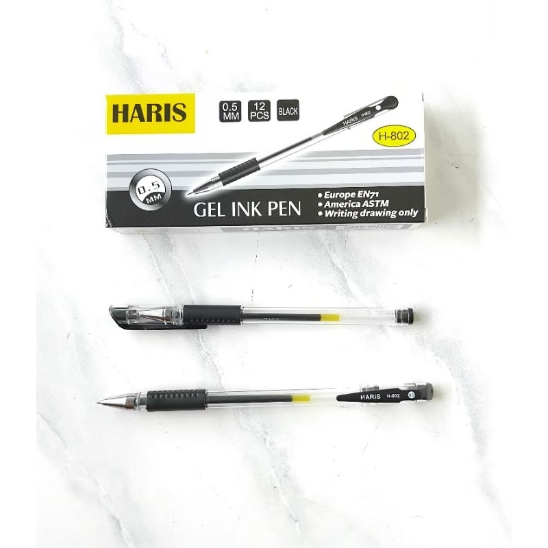 

PULPEN/ PEN HARIS H--802 GEL 0,5.mm TINTA HITAM 12 pcs