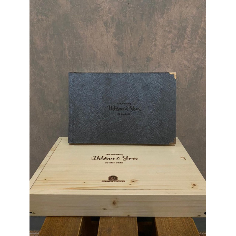 album foto kolase box kayu