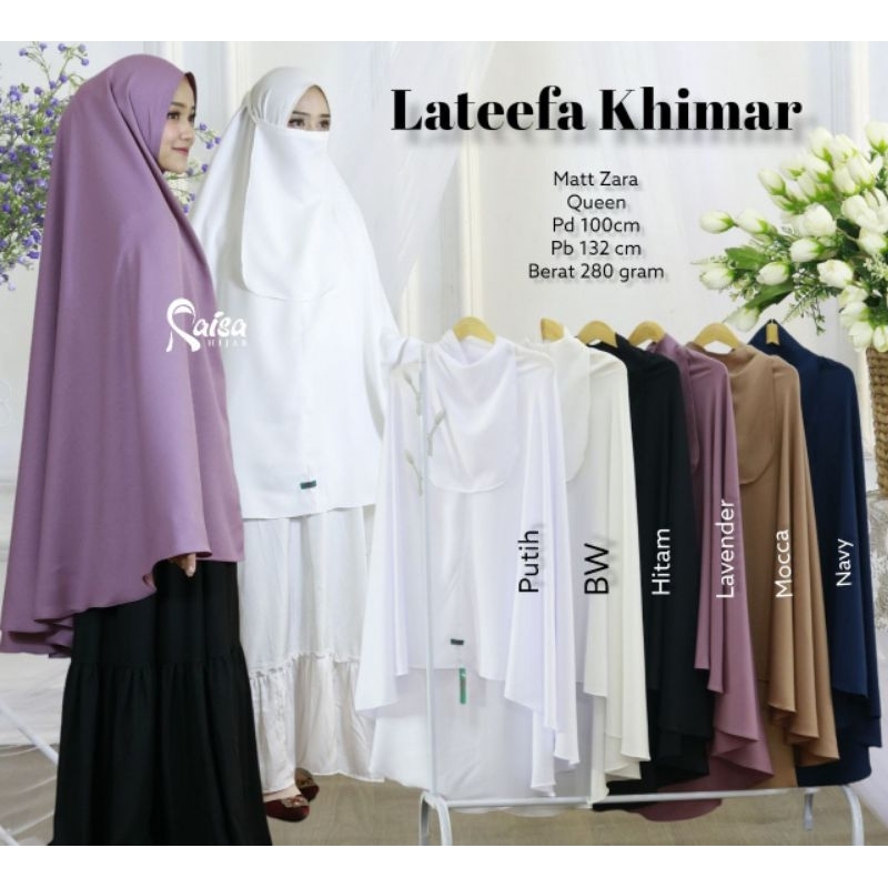 HIJAB SYAR'I SET CADAR/ LATEEFA KHIMAR NIQOB PREMIUM RAISA HIJAB