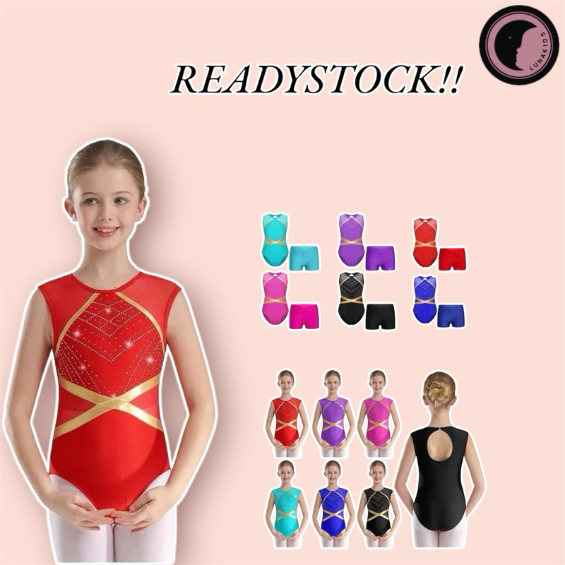 Gymnastic Leotard Baju Senam Anak Gymnastic Set Celana Anak READYSTOCK