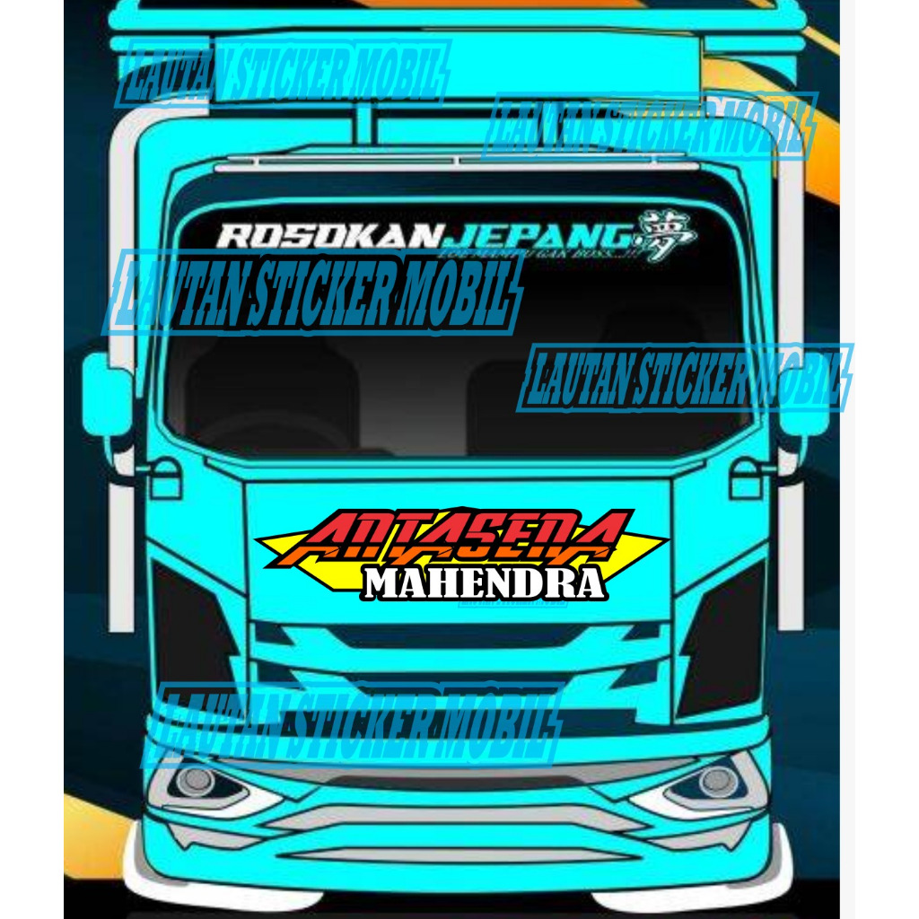cutting sticker kabin depan truk canter giga elf hino dyna ragasa sticker cap truk antasena mahendra