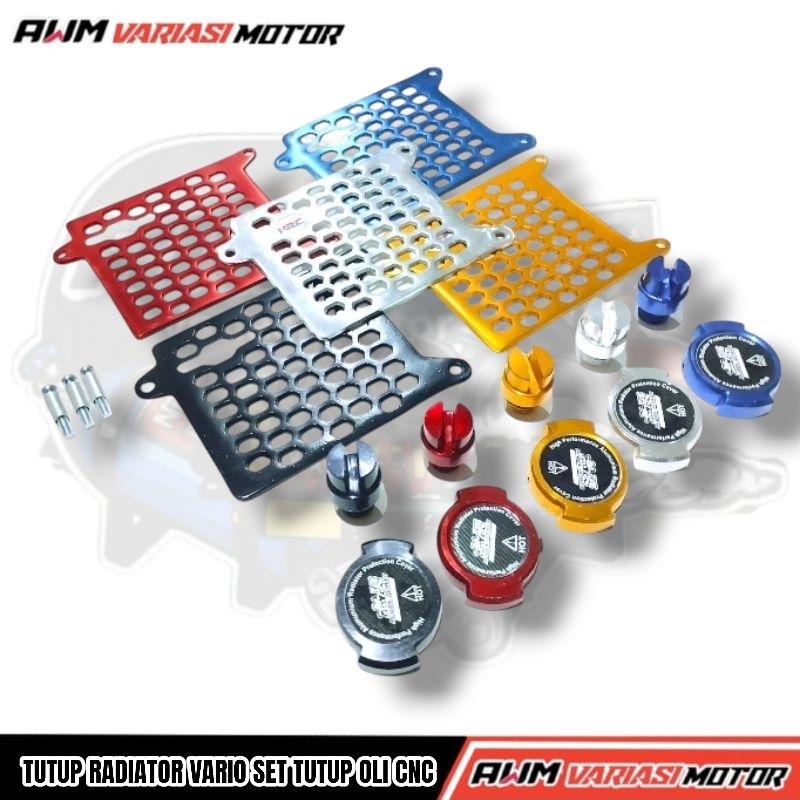 Tutup Radiator Vario 110 Karbu Dan Tutup Oli Variasi Satu Set AWM 5 Varian Warna