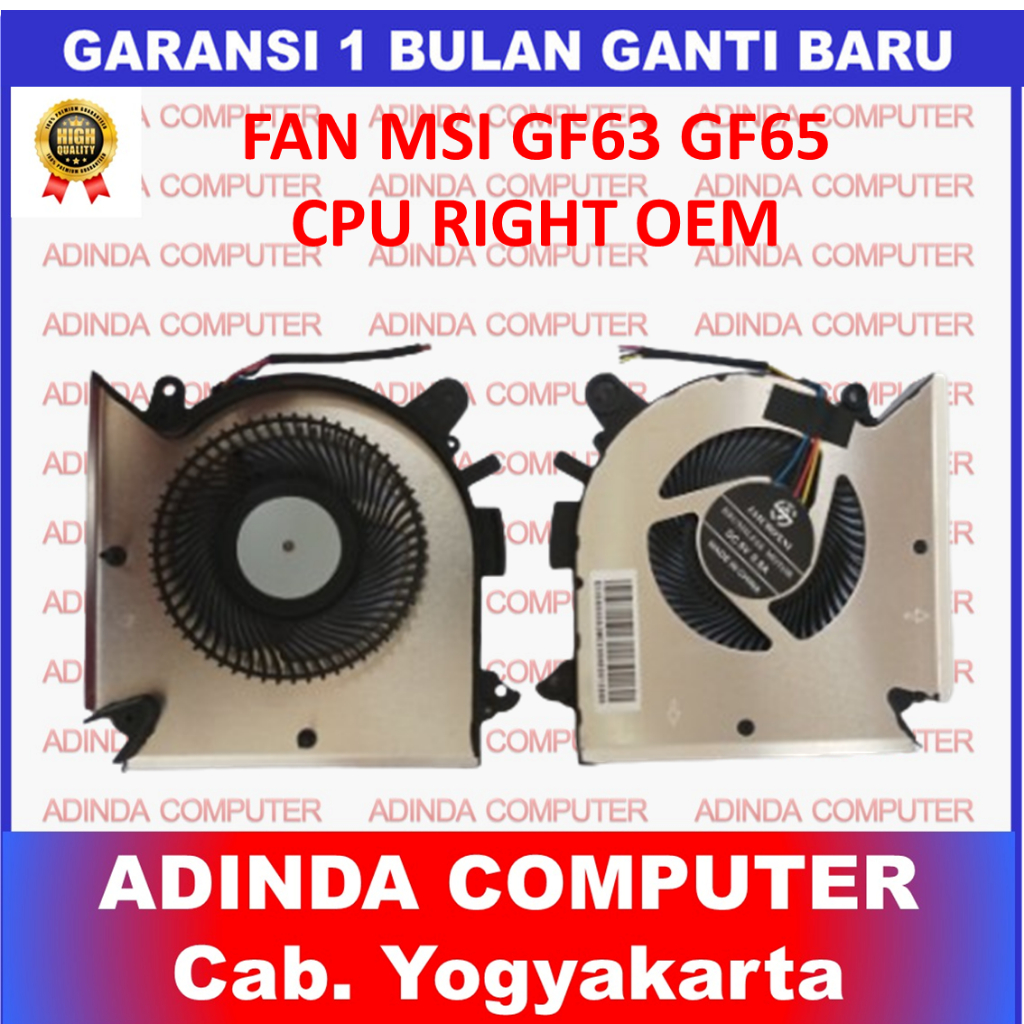 Fan MSI MSI GF63 GF65 9RCX-818 9SC-066 8SC-030 Thin CPU Right OEM