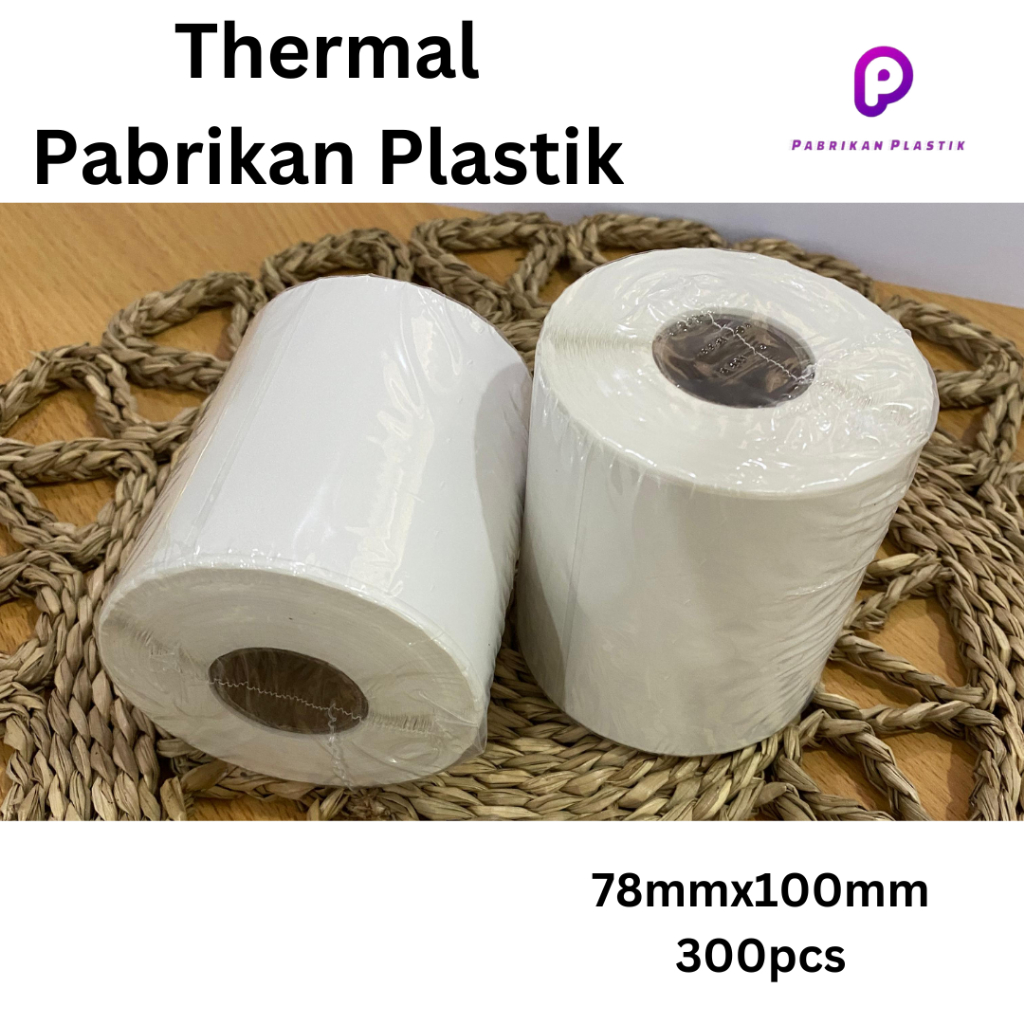 

Kertas Label Sticker Resi Thermal Barcode 78x100 mm Gulung Isi 300 pcs
