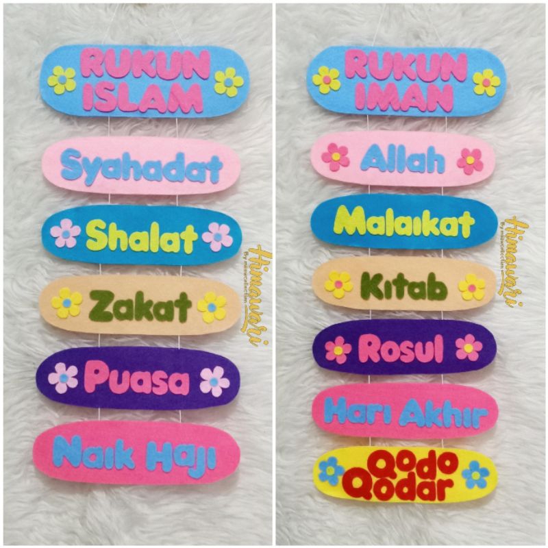 Gantungan Flanel Rukun Islam dan Rukun Iman // Prakarya sekolah