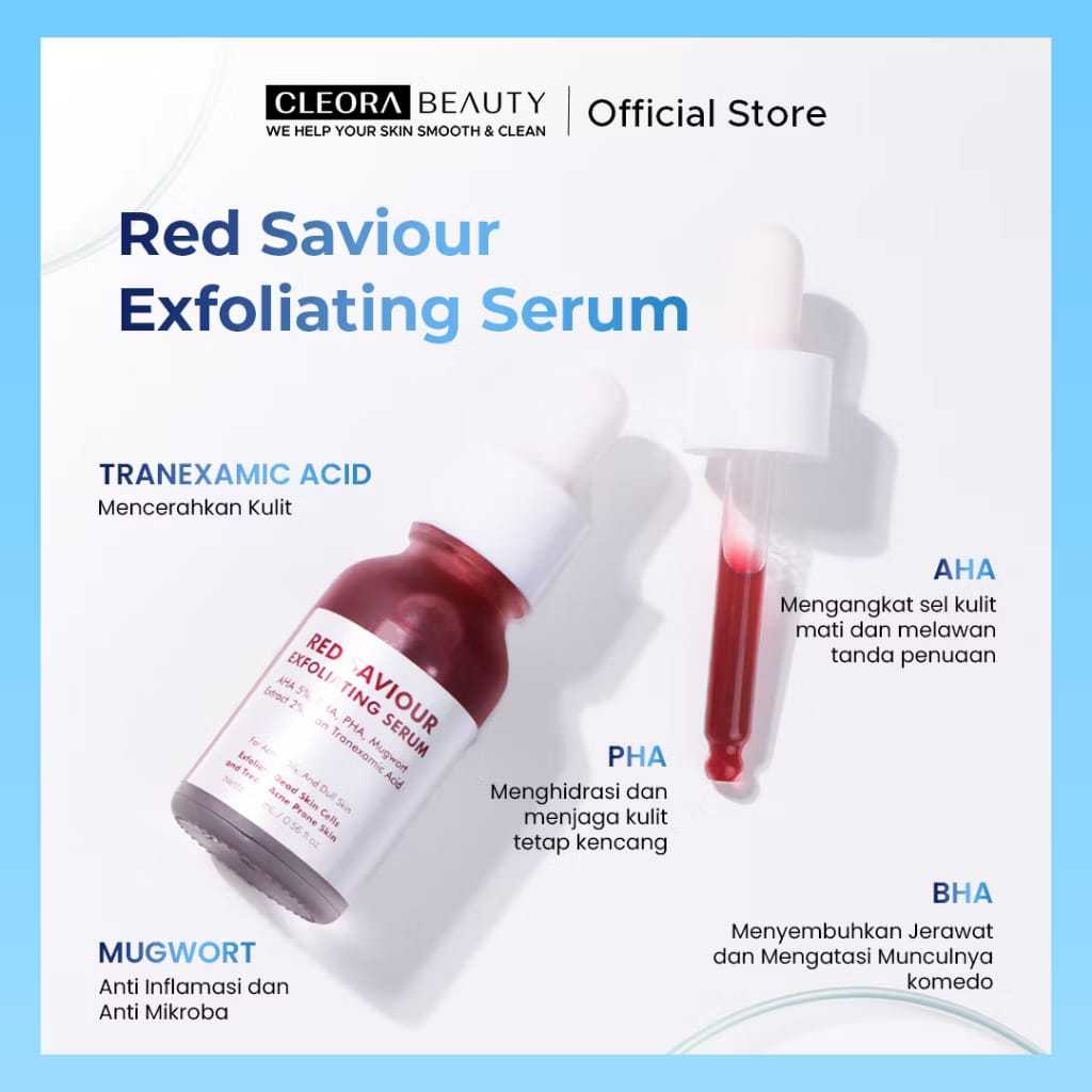 Cleora Beauty Red Saviour Exfoliating Serum - Peeling Serum