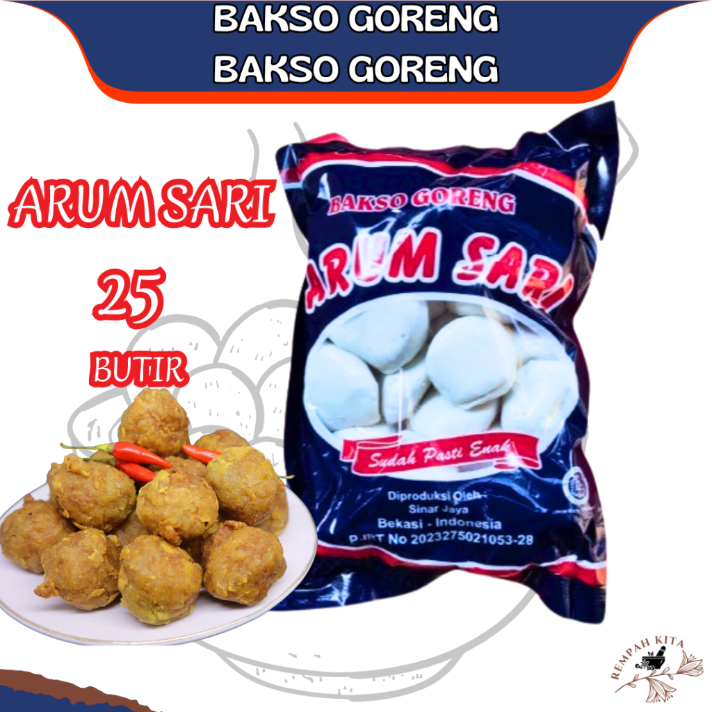 

ARUM SARI Bakso Goreng Basreng isi 25 butir Basreng Baso Mentah Siap Masak Lezar Rasa Nagih