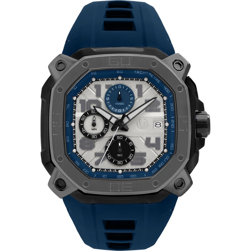 Jam Tangan Pria Tali Karet Christ Verra CV 63033G-36 L-GUN/BLU