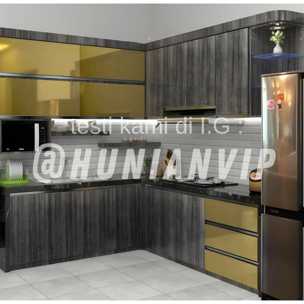 Kitchenset full aluminium acp minimalis terpasang