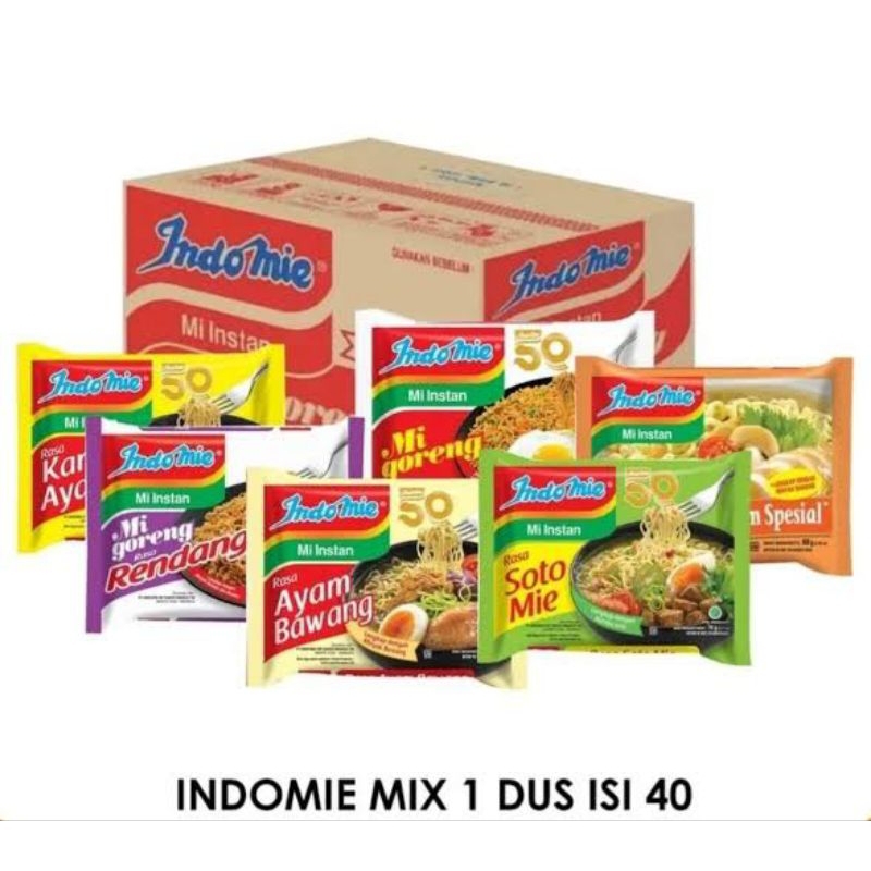 

INDOMIE 1DUS ISI 40 PCS BISA CAMPUR TERMURAH