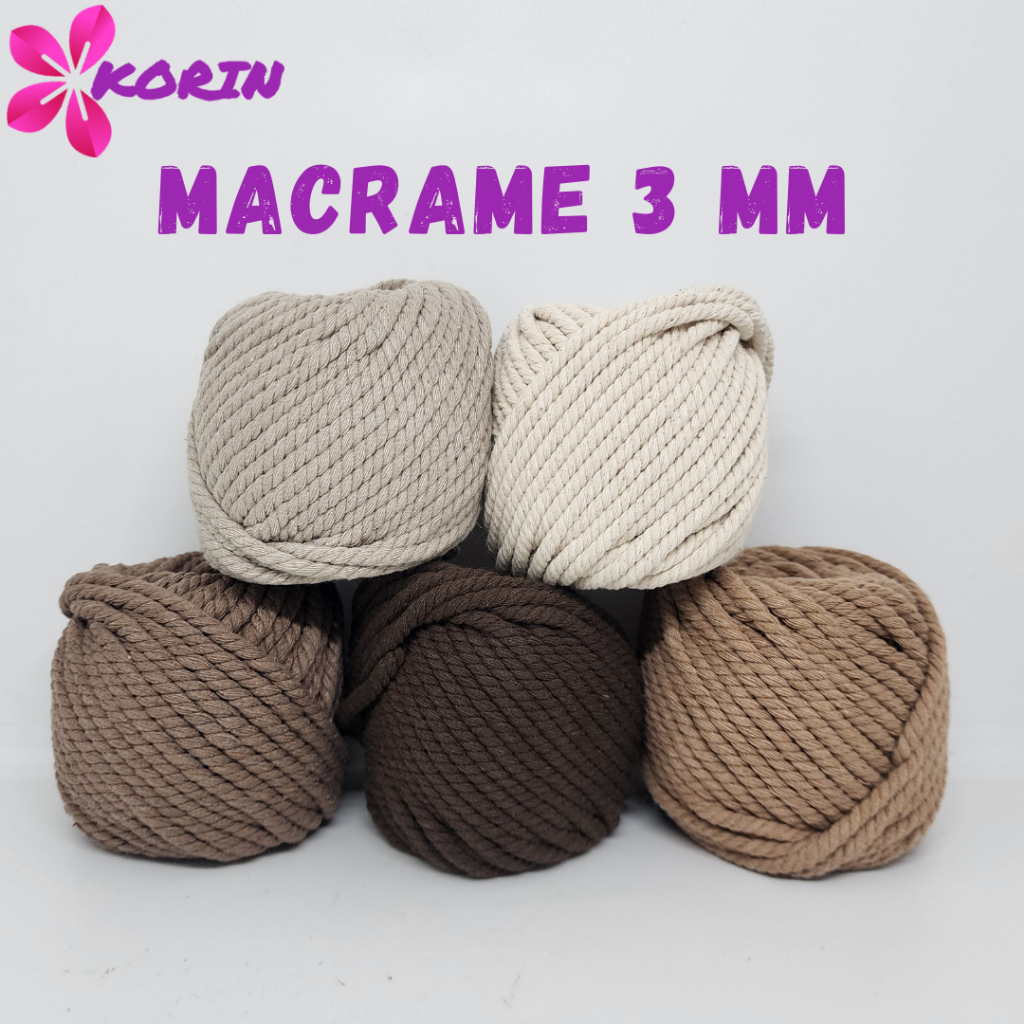 Tali Katun Makrame Warna 3mm 100gr / Macrame Cotton Rope Colors / Benang Macrame