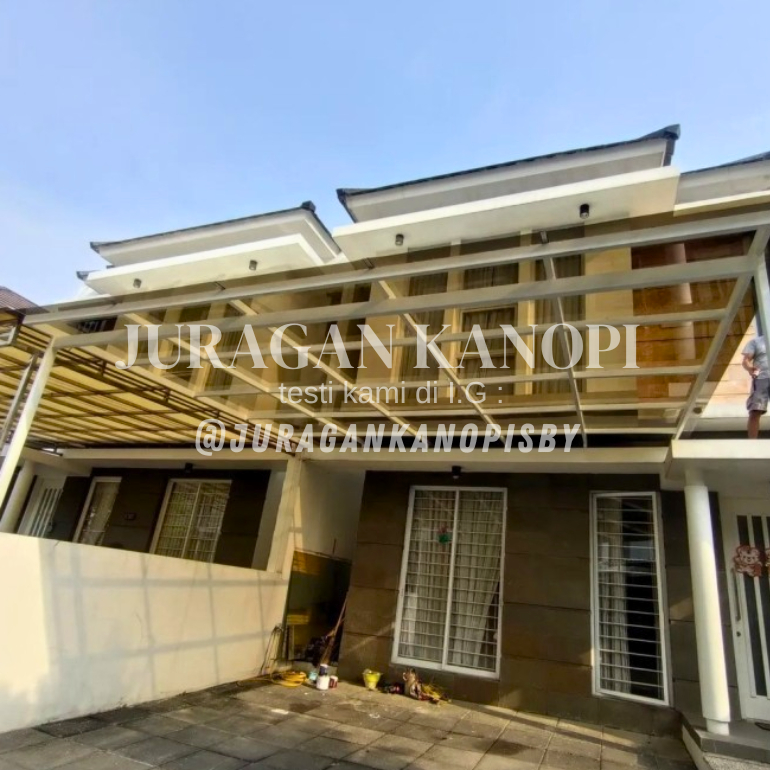 Kanopi atap solarflat transparant rangka baja ringan surabaya