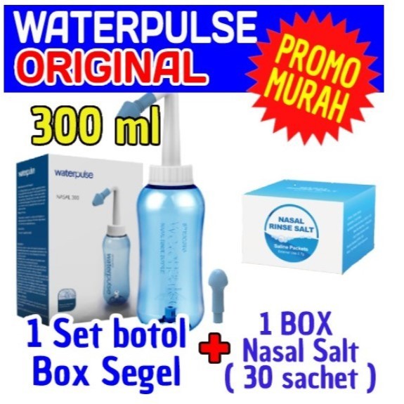 Waterpulse Alat Pencuci Hidung Cuci Hidung Nasal Sinus Rinse Bottle - 1 Set Botol + 1 Box Garam
