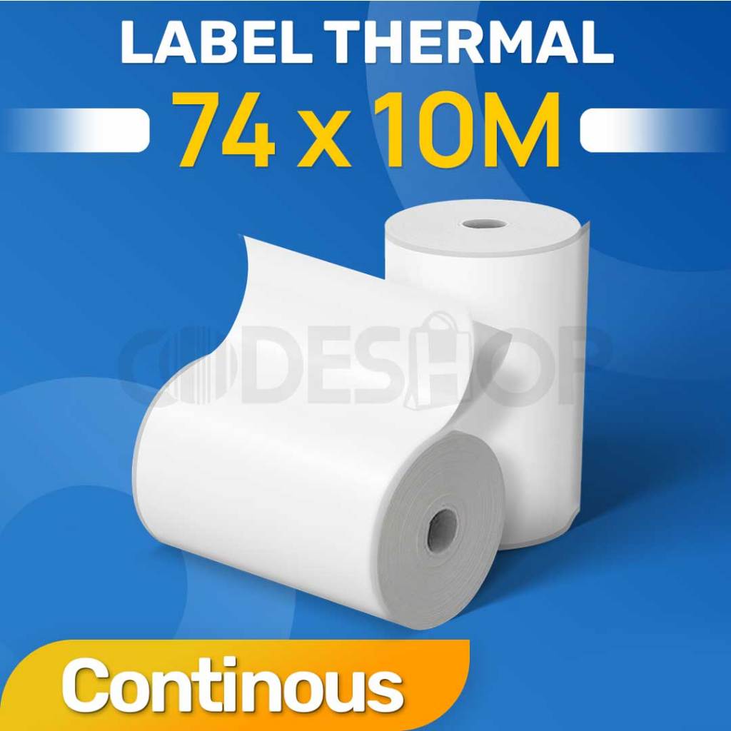 

Sticker Label Thermal 74 X 10 M CONTINUES Cetak Tanpa Ribbon