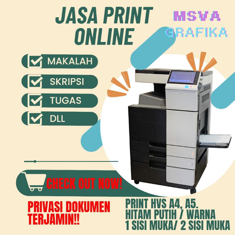 

PRINT A4 Cetak kertas A4, (MINIMAL 20 LEMBAR) Buku, Makalah, Skripsi, Tugas, Soal A4 BW/COLOR.