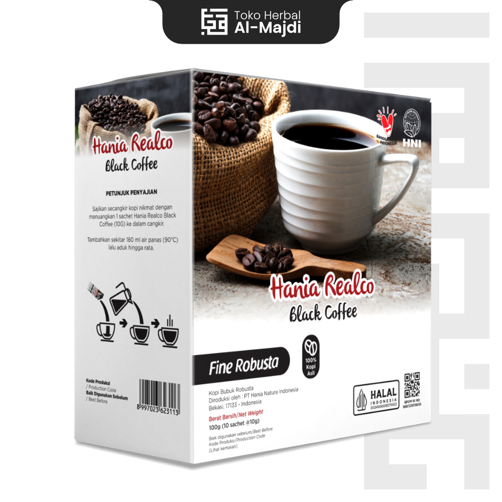 

Hania Black Coffe Fine Robusta HNI - Kopi herbal asli dari biji kopi 100% tanpa campuran apapun Bau yang sedap dan nikmat cocok buat penggila kopi