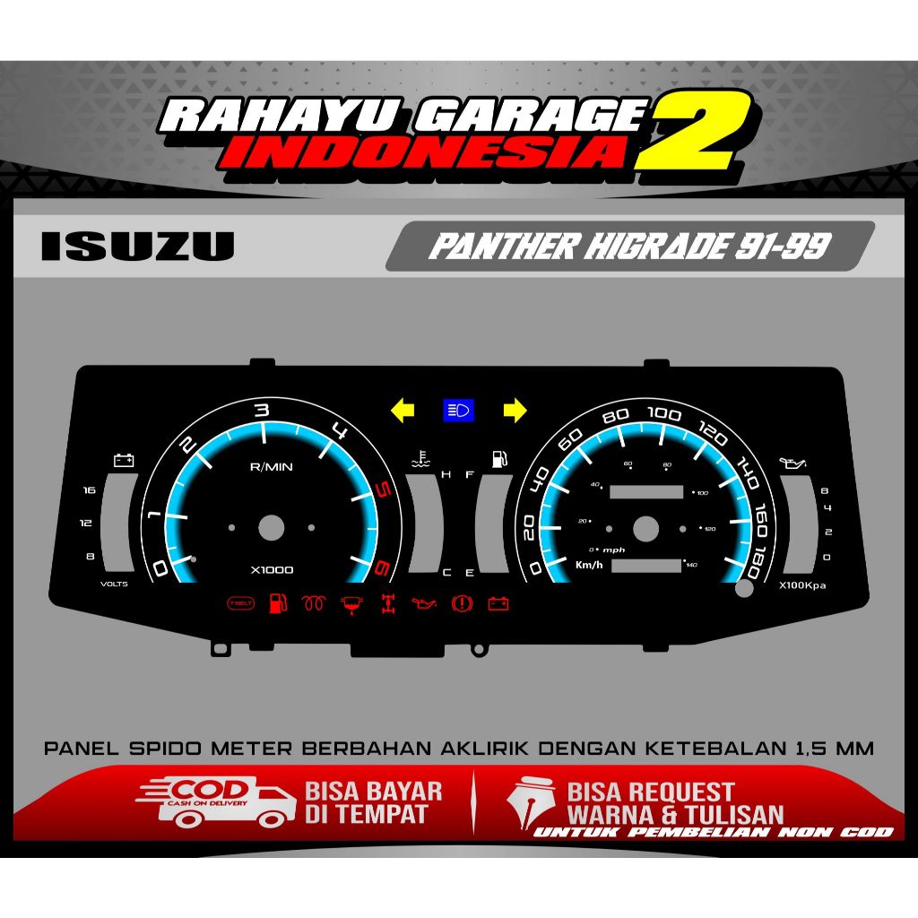 PAPAN SPEEDOMETER CUSTOM ISUZU PANTHER HIGRADE 91-99
