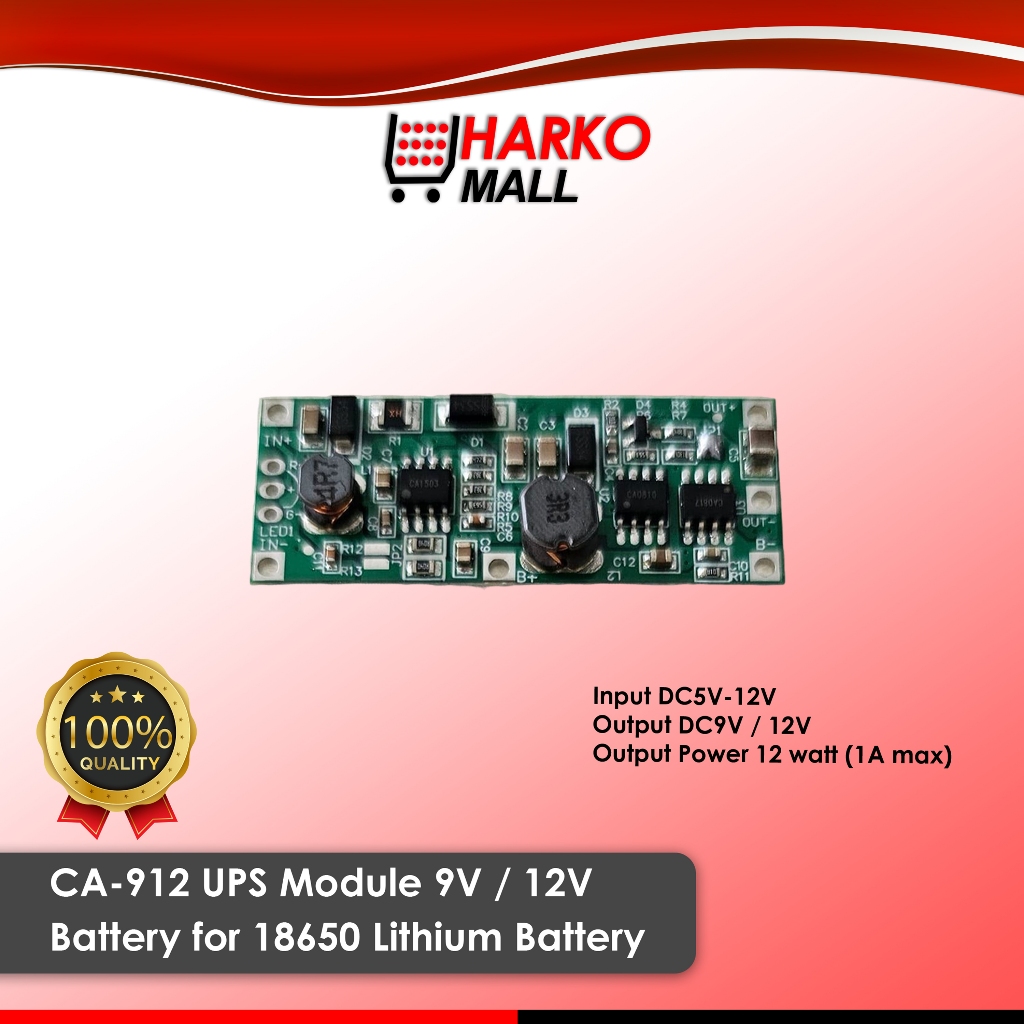 UPS Module 9V/12V Battery for 18650 Lithium Battery CA-912