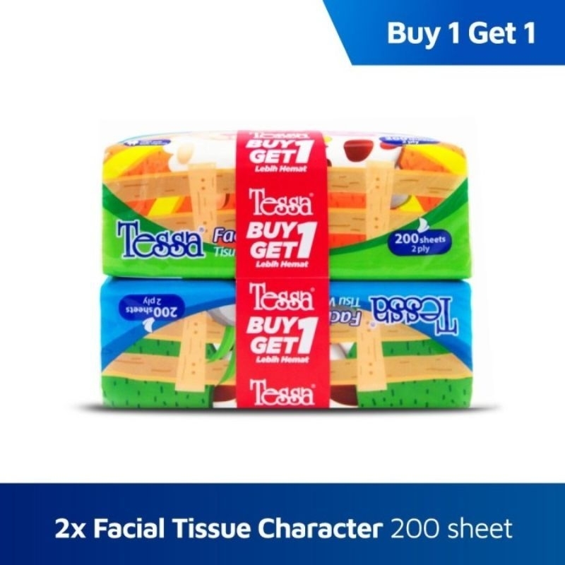 Tissue tessa wajah  200+200  sheet buy 1 get 1