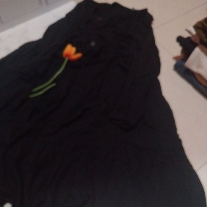 long tunik baju preloved hitam