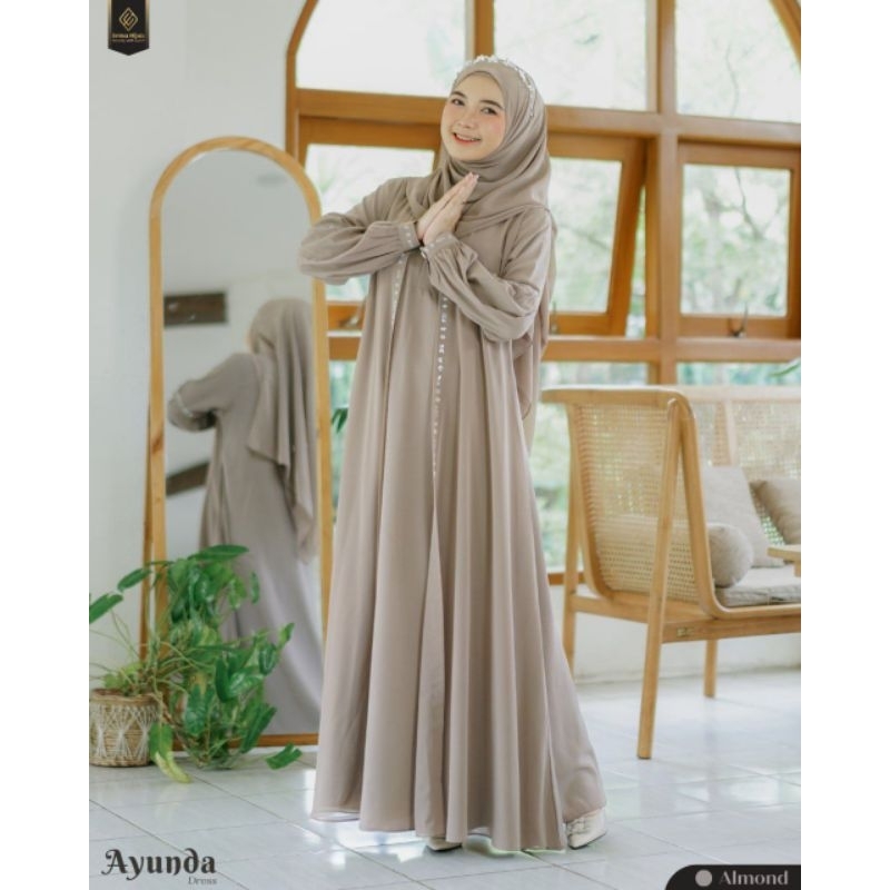 ayunda dress only | abaya set outer menyatu | gamis simpel by emka hijab