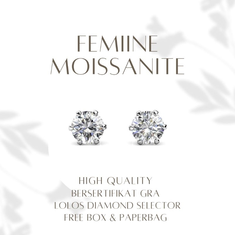 Anting berlian moissanite