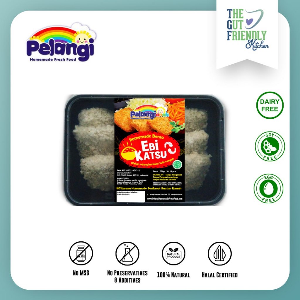 

PELANGI - Bento Ebi Katsu Soy Free, Dairy Free, Egg Free, Halal Non MSG & Non Pengawet