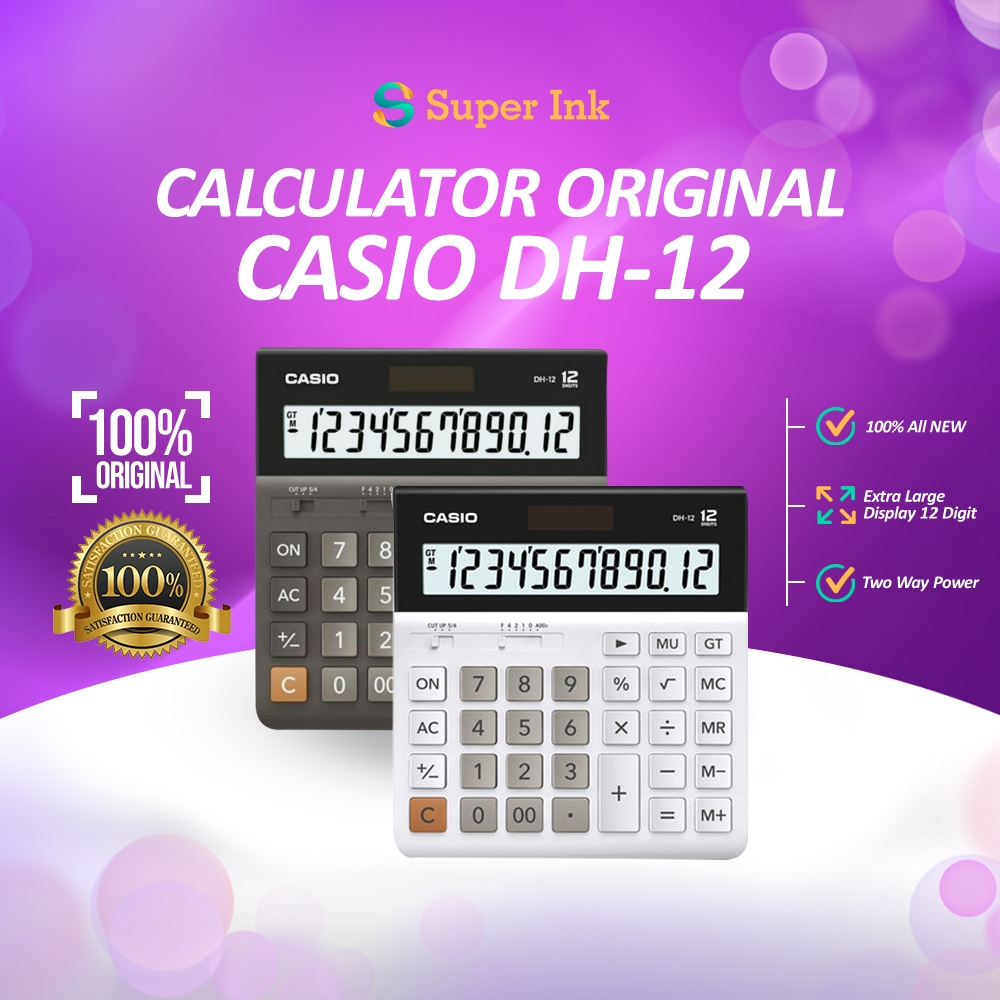 

Kalkulator Casio DH-12 BK White 12 Digits Kalkulator Original Resmi Garansi