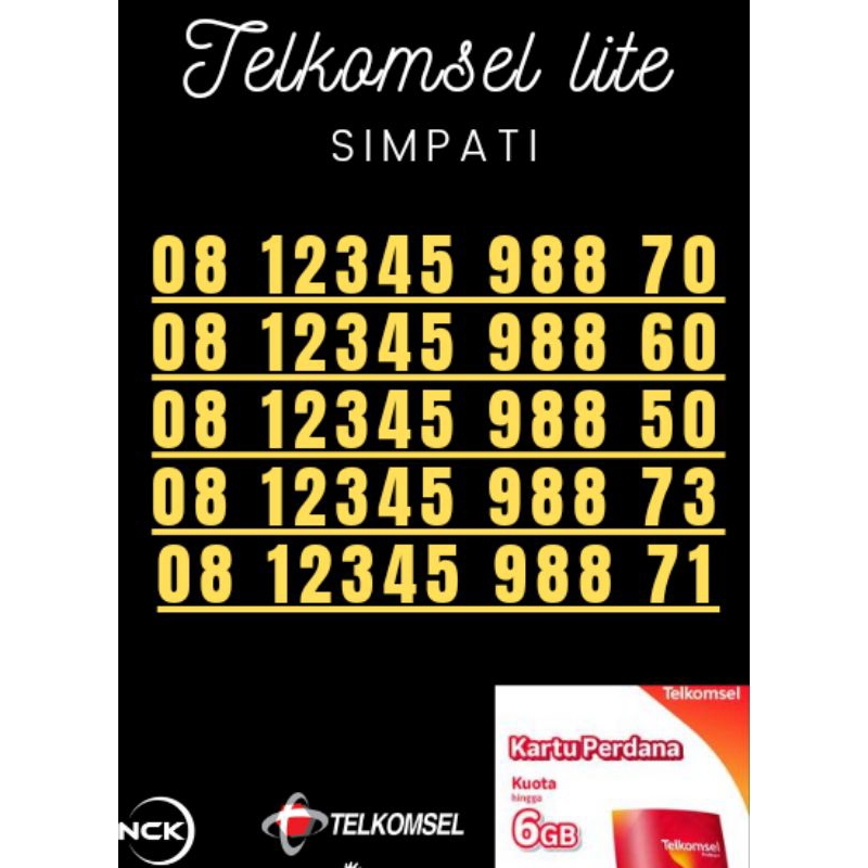 KARTU TELKOMSEL Simpati 5G bonus kuota 6GB 30 hari seri urut