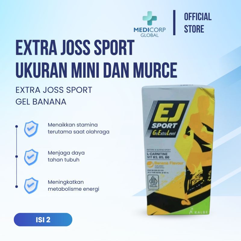 

[MEDICORP] Extra Joss EJ Sport banana ISI 2 energy gel pack minuman berenergi