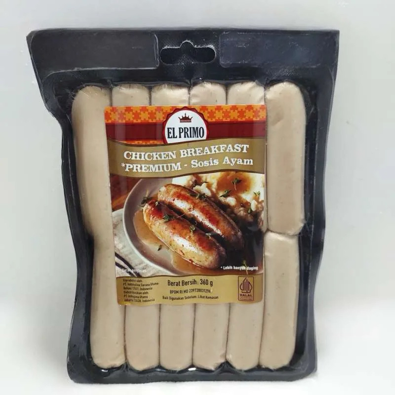 Sosis EL PRIMO Chicken Breakfast Premium 360gr - Sosis Ayam Premium