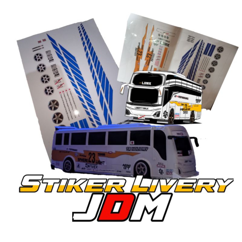 

Stiker Livery Miniatur bus plastik