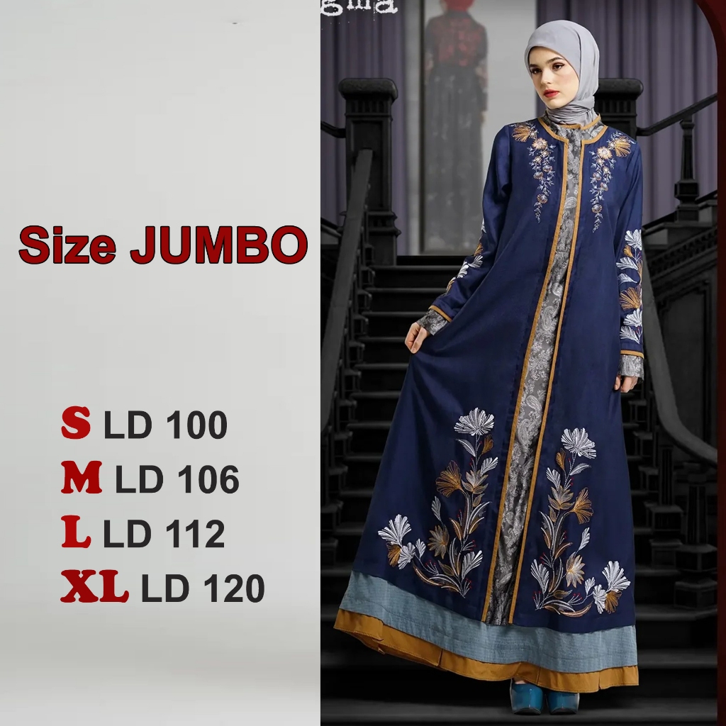 [UFA fashion] Gamis Navy Mewah Busui tersedia LD 120, Gamis Tuneeca Abaya Morgana Rage TH-0524002