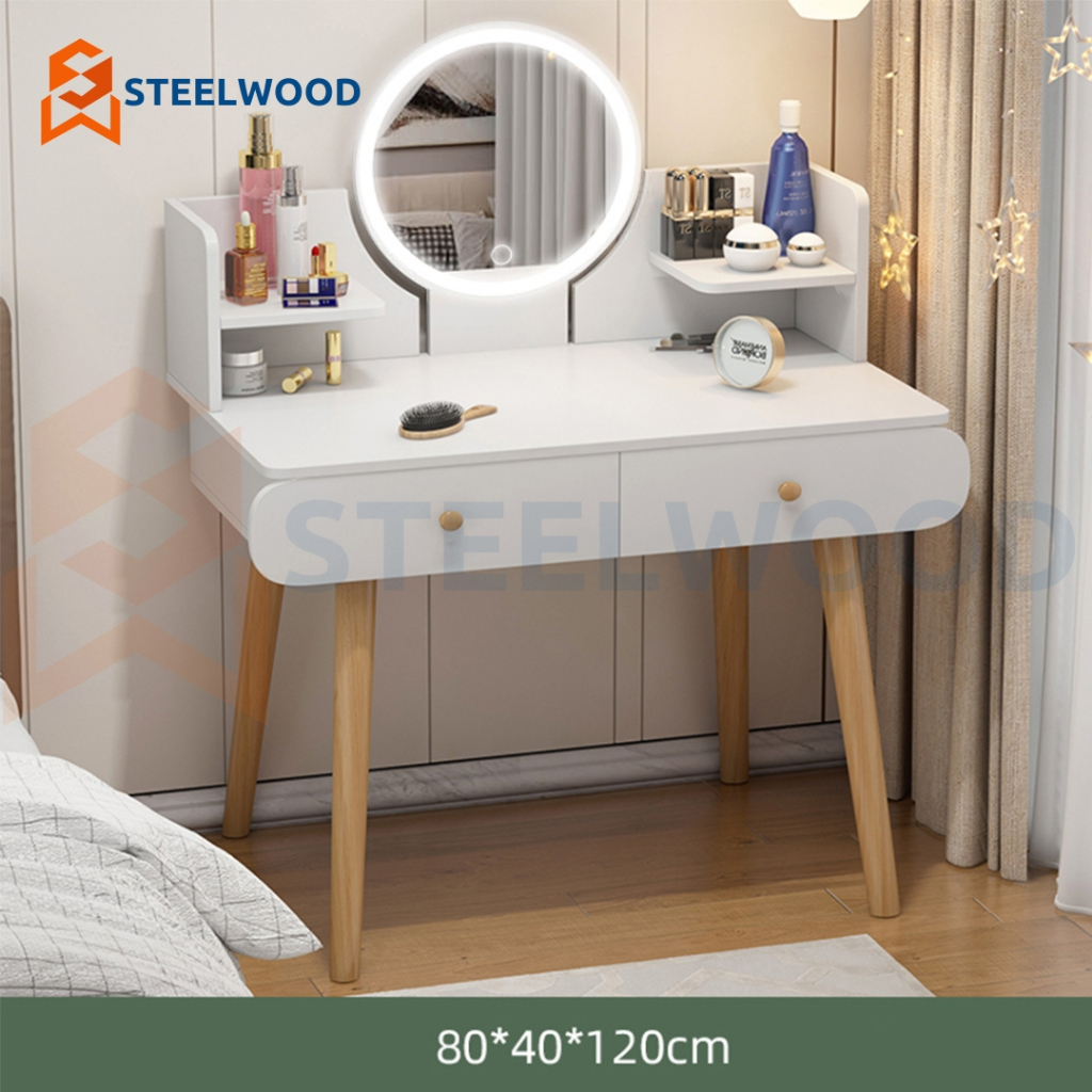 STEELWOOD || MEJA RIAS / MEJA RIAS MODERN MINIMALIS / MEJA RIAS PUTIH / MEJA RIAS AESTHETIC / MEJA R