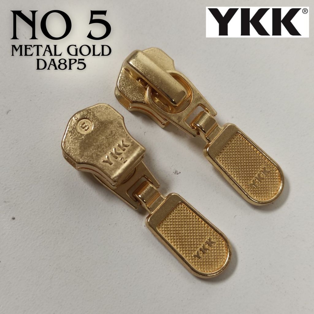 YKK No 5 Kepala Resleting Metal Nomor 5 Gold BN Besi Autolock Zipper Jaket Tas