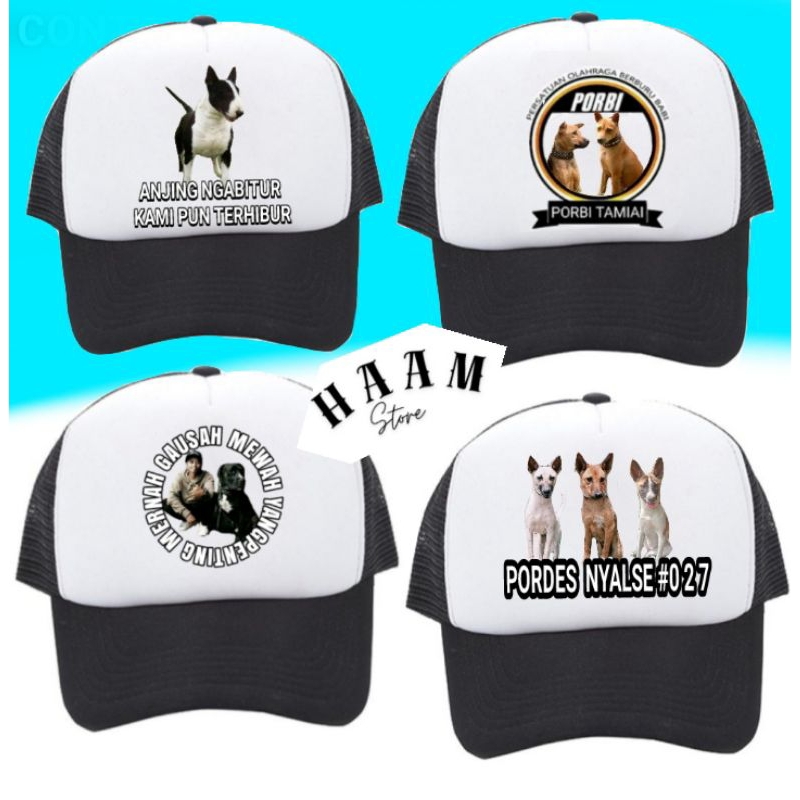 TOPI TRUCKER CUSTOM Topi Custom Topi Gambar Anjing Topi Porbi Topi Pordes Topi Pemburu biyawak Topi 