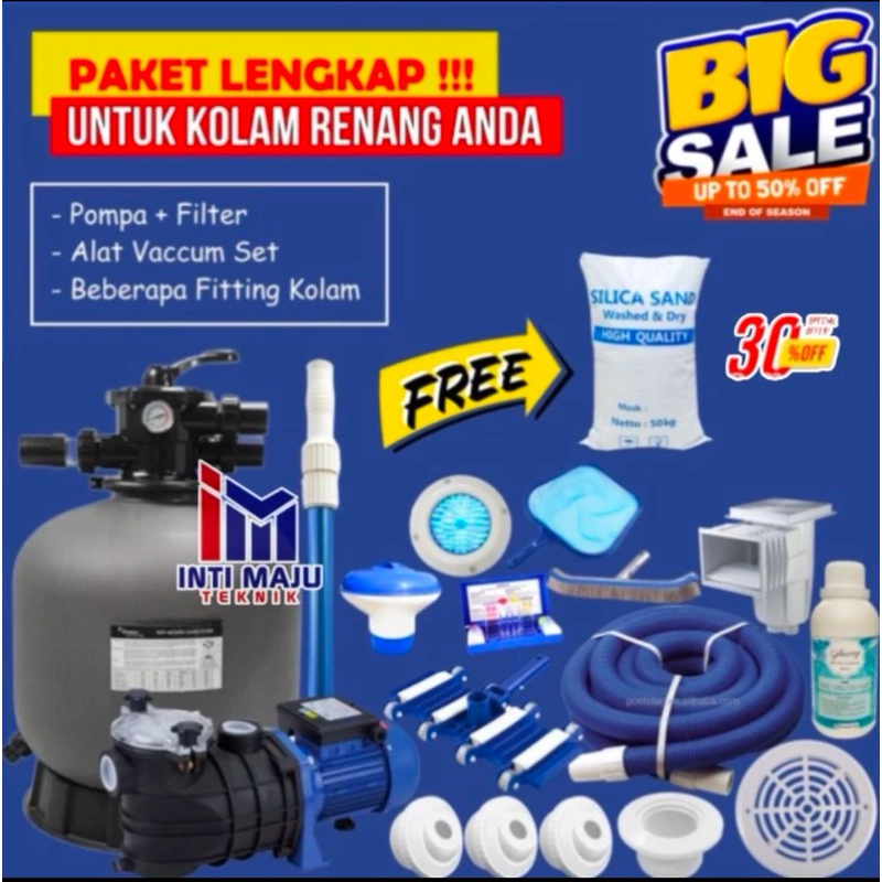 Mesin Pompa Air Kolam Renang 1HP Sand Filter Emaux Kolam Renang