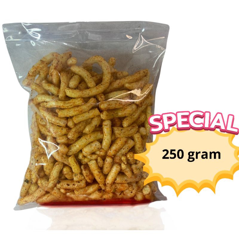 

GURILEM PEDAS 250 GRAM KERUPUK GURILEM RENYAH PEDAS MANIS CEMILAN